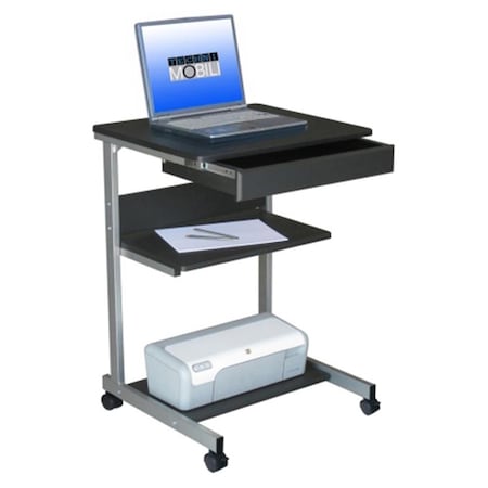 Techni Mobili Rolling Laptop Desk with Storage - Graphite RTA-B018-GPH06